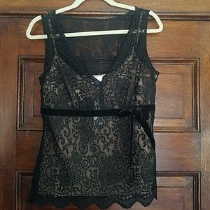 Ann Taylor Loft lace tank w/lining